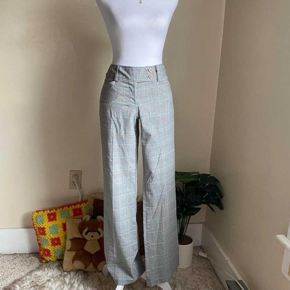 Vintage low rise gray plaid pants - Picture 6 of 8